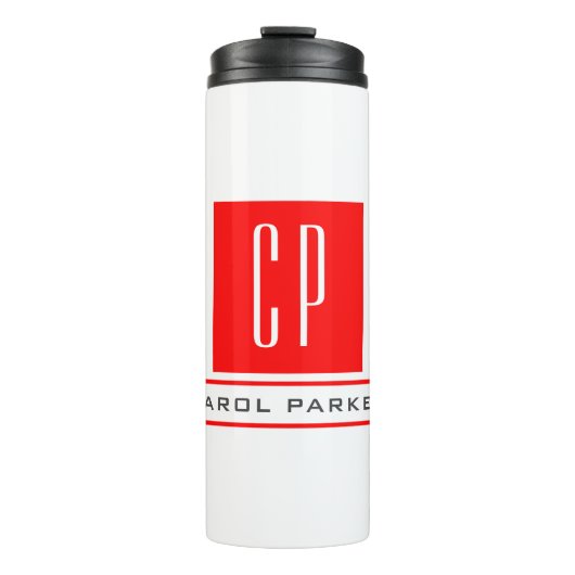 Modernes Monogramm Beruflicher Schlichter einfache Thermosbecher (Vorderseite)