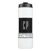 Modernes Monogramm Beruflicher Schlichter einfache Thermosbecher (Vorderseite)