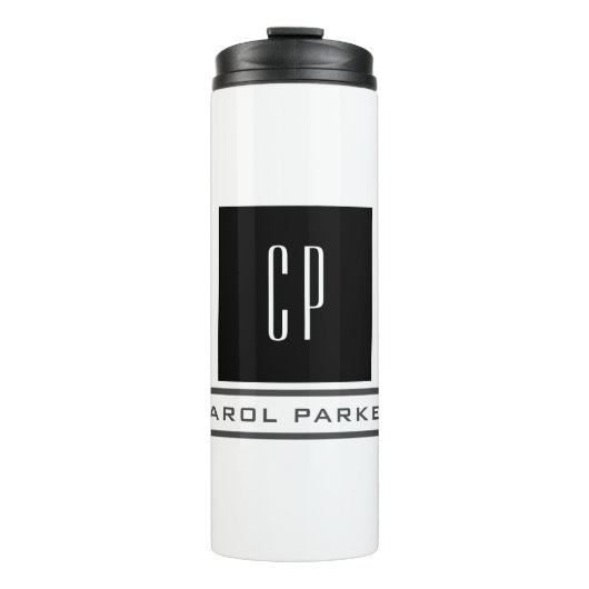 Modernes Monogramm Beruflicher Schlichter einfache Thermosbecher (Vorderseite)