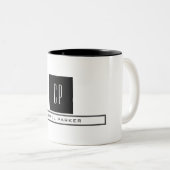 Modernes Monogramm Beruflicher Schlichter einfache Zweifarbige Tasse (VorderseiteRechts)