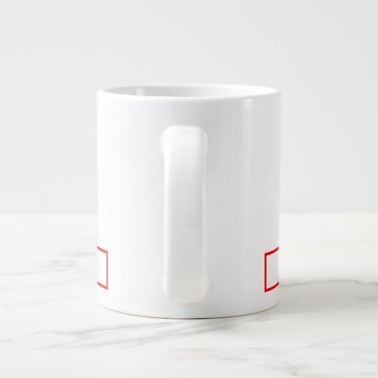 Modernes Monogramm Beruflicher Schlichter Name Rot Jumbo-Tasse (Rückseite)