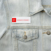 Modernes Monogramm Beruflicher Schlichter Name Rot Namensschild (Beispiel)