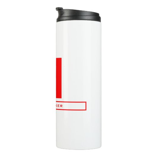 Modernes Monogramm Beruflicher Schlichter Name Rot Thermosbecher (Nach rechts gedreht)