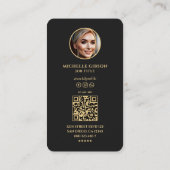 Modernes Monogramm Berufliches elegantes Schwarzes Visitenkarte (Rückseite)