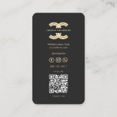 Modernes Monogramm Berufliches Logo C Schwarz Gold Visitenkarte (Rückseite)