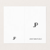 Modernes Monogramm-berufliches Minimalistisches Visitenkarten (Außenseite Aufgefaltet)