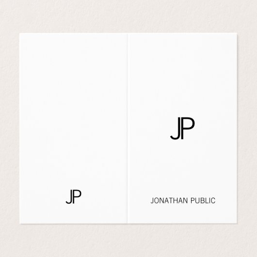 Modernes Monogramm-berufliches Minimalistisches Visitenkarten (Außenseite Aufgefaltet)