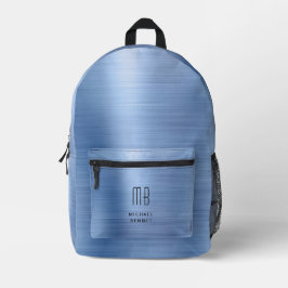 Modernes Monogramm Blau Bedruckter Rucksack