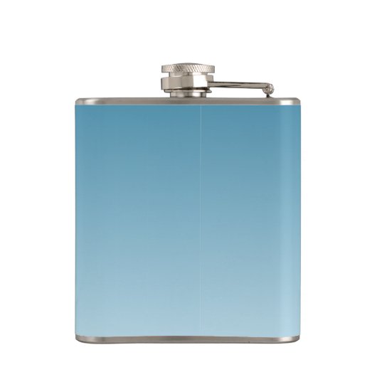 Modernes Monogramm Blau Flachmann (Rückseite)