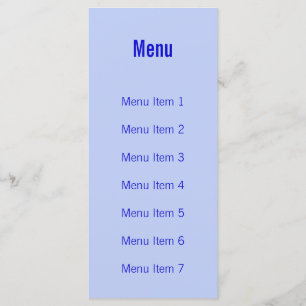 Modernes Monogramm - Blau Menükarte