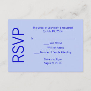 Modernes Monogramm - Blau RSVP Karte