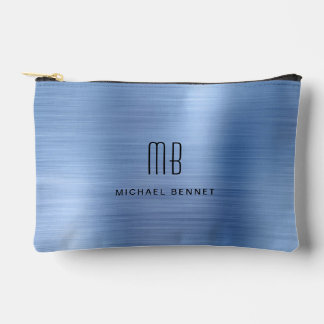 Modernes Monogramm Blau Zubehörtasche