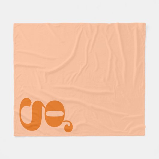Modernes Monogramm Bold Initial Peach Orange Minim Fleecedecke (Vorderseite (Horizontal))