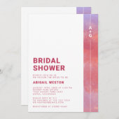 Modernes Monogramm-Brautparty Einladung (Vorne/Hinten)