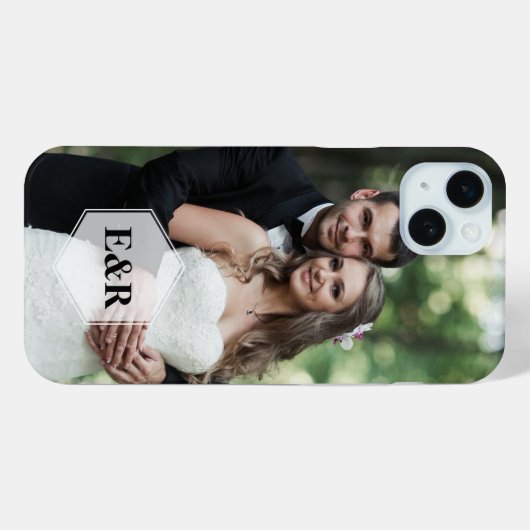 Modernes Monogramm Case-Mate iPhone Hülle (Rückseite (Horizontal))