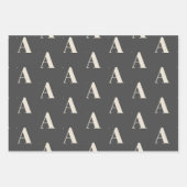 Modernes Monogramm Creme dunkelgrau Anfangsmuster Geschenkpapier Set (Vorderseite)