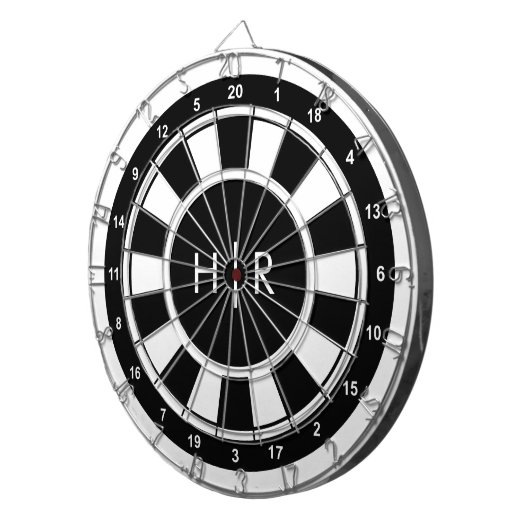 Modernes Monogramm Dartscheibe (Vorderseite rechts)