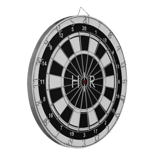 Modernes Monogramm Dartscheibe (Vorderseite Links)