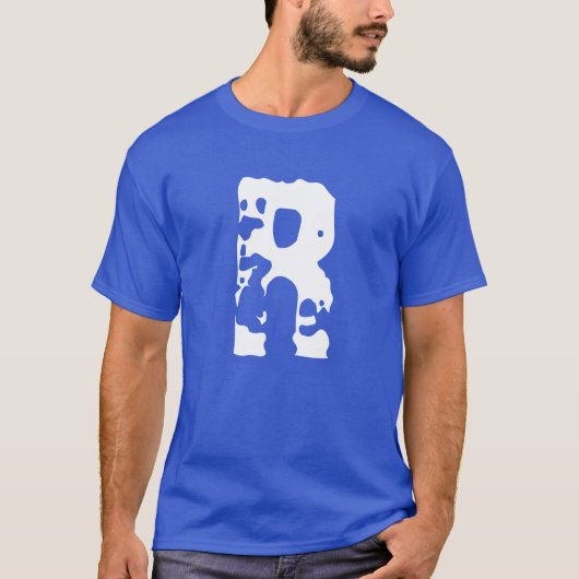 Modernes Monogramm, das den Text zuerst tiefblau h T-Shirt (Vorderseite)