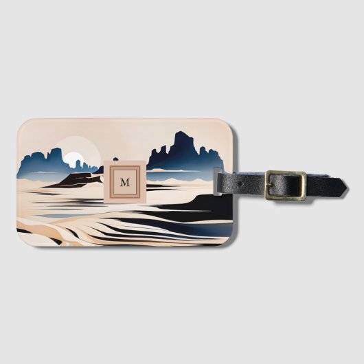 Modernes Monogramm der abstrakten Südwestwüste Gepäckanhänger (Vorderseite (Horizontal))