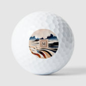 Modernes Monogramm der abstrakten Südwestwüste Golfball (Vorderseite)