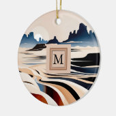 Modernes Monogramm der abstrakten Südwestwüste Keramik Ornament (Links)