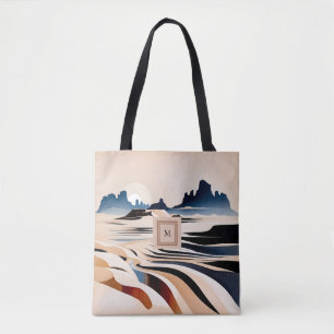 Modernes Monogramm der abstrakten Südwestwüste Tasche