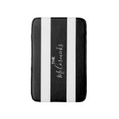 Modernes Monogramm der Schwarz-weißen Familie gest Badematte (Vorderseite Vertikal)