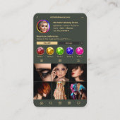 Modernes Monogramm dunkelgrünes Instagramm für Fot Visitenkarte (Vorderseite)