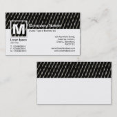 Modernes Monogramm - Dunkles Netz Visitenkarte (Vorne/Hinten)