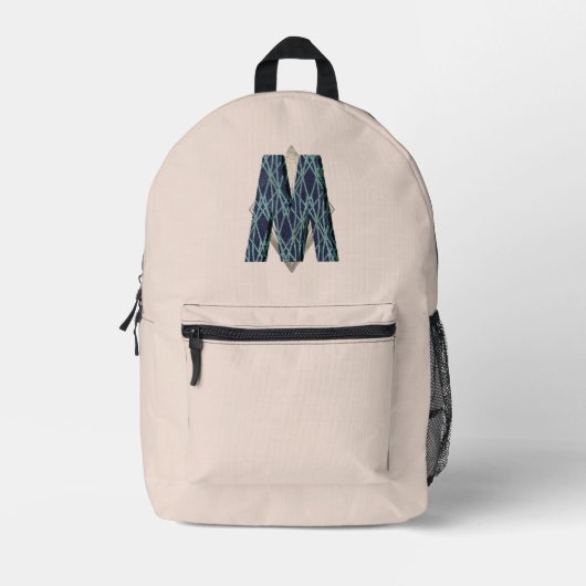 Modernes Monogramm | Einfach Minimalistisch Bedruckter Rucksack (Vorderseite)