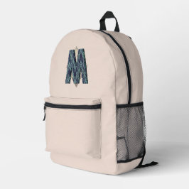 Modernes Monogramm | Einfach Minimalistisch Bedruckter Rucksack
