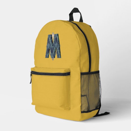 Modernes Monogramm | Einfach Minimalistisch Bedruckter Rucksack (Rückseitige Ecke Rechts)