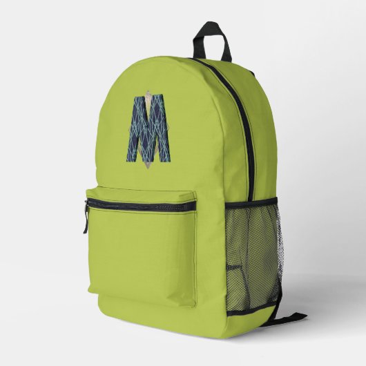 Modernes Monogramm | Einfach Minimalistisch Bedruckter Rucksack (Rückseitige Ecke Rechts)