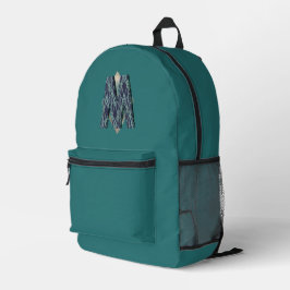 Modernes Monogramm | Einfach Minimalistisch Bedruckter Rucksack