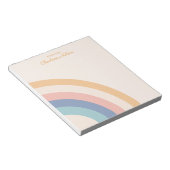 Modernes Monogramm Einfach Stilvolles Retro-Regenb Notizblock (angewinkelt)