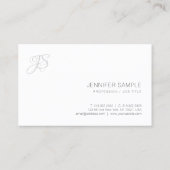 Modernes Monogramm einfache Vorlage Minimalistisch Visitenkarte (Rückseite)