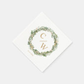 Modernes Monogramm Elegant Eukalyptus Napkins Serviette (Ecke)