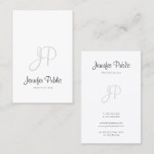 Modernes Monogramm elegant handgeschriebenes Desig Visitenkarte (Vorne/Hinten)