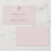 Modernes Monogramm Elegante Berufliche Rose Gold Visitenkarte (Vorne/Hinten)