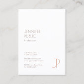 Modernes Monogramm-elegante einfache modische Visitenkarte (Rückseite)