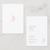 Modernes Monogramm-elegante einfache modische Visitenkarte (Vorne/Hinten)