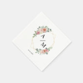 Modernes Monogramm Elegante Pastel Boho Serviette (Ecke)