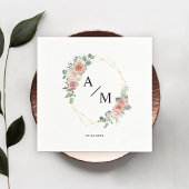 Modernes Monogramm Elegante Pastel Boho Serviette