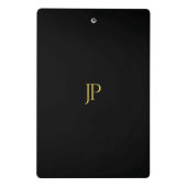 Modernes Monogramm-eleganter Minimalistischer Mini Klemmbrett (Rückseite)