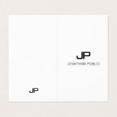 Modernes Monogramm-elegantes übersichtliches Visitenkarten (Außenseite Aufgefaltet)