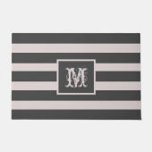 Modernes Monogramm erste elegant schick grau gestr Fußmatte (Vorderseite)