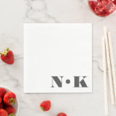 Modernes Monogramm erste Schwarz-weiße Hochzeit Serviette (Beispiel)