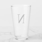 Modernes Monogramm Erstgebrüttelglas Glas (Rückseite)