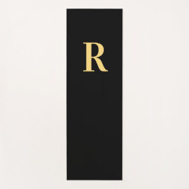 Modernes Monogramm Erstschwarzes Gold Yogamatte
